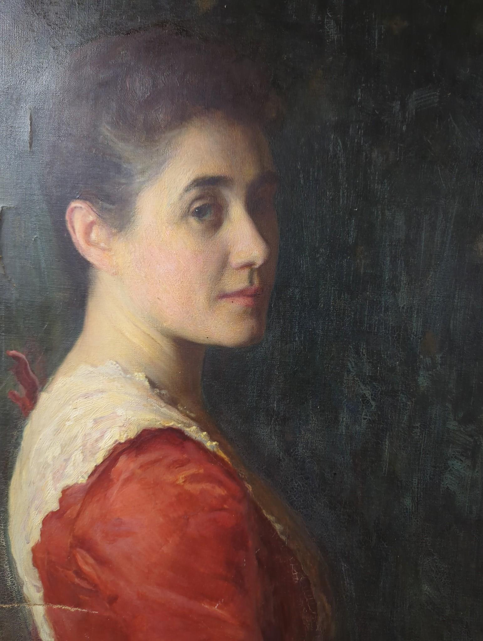 Frederick Samuel Beaumont, R.I. (b.1861, exh.1884-1922), a pair of oils on canvas, portrait of Ellen Margaret Hall (1848-1944), unsigned, 83 x 62cm, together with a portrait of Francis Muir (1839-1912), unsigned, 83 x 61